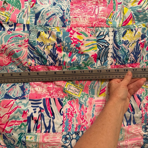 EUC. Lilly Pulitzer Jesse Romper, Pop Up Summer Remix Patchwork. Size 16 - Picture 5 of 9